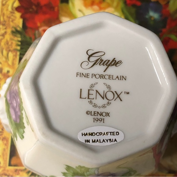 1991 Vintage Lenox Orchard Giftware By Lenox Grape 🍇 Jam Jar w/Lid & Spoon - Picture 6 of 12